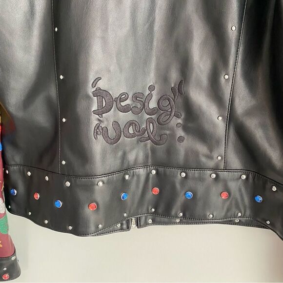Desigual Carole Jewelled Faux Leather Embroidered Jacket Size 8 NWT - Picture 7 of 13
